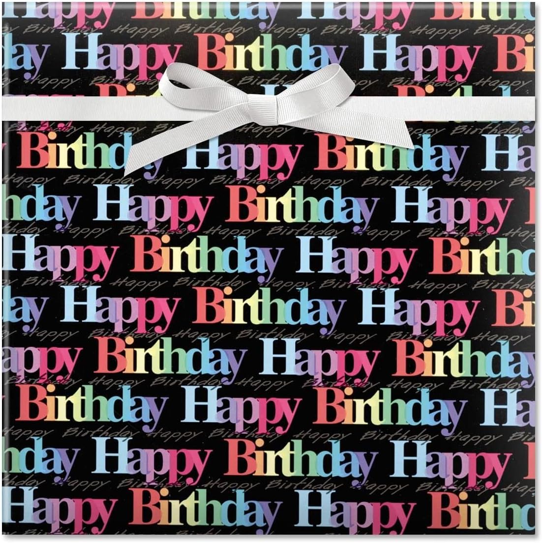 Current Rainbow Birthday Jumbo Rolled Gift Wrap (1 Giant Roll, 61 sq. ft.) Peek-Proof, For Birthdays, Graduations, Baby Showers and More