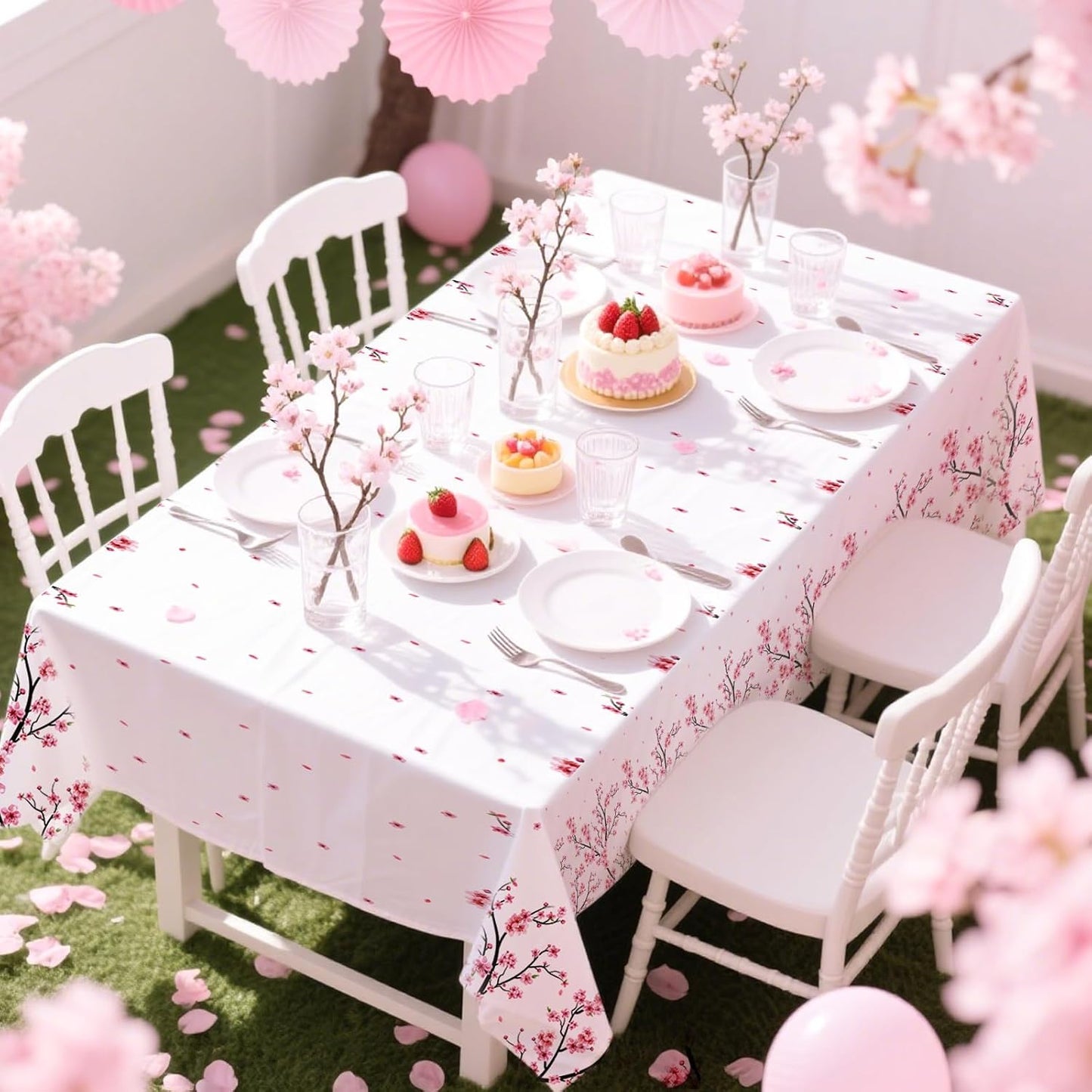 Grencian Cherry Plastic Tablecloth