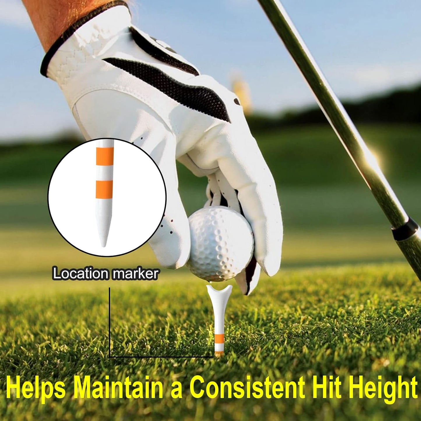 Professional Plastic Golf Tees 100 Pack (3-1/4" or 2-3/4"), Enhanced Durability & Stability, Engineered to Minimize Friction and Side Spin