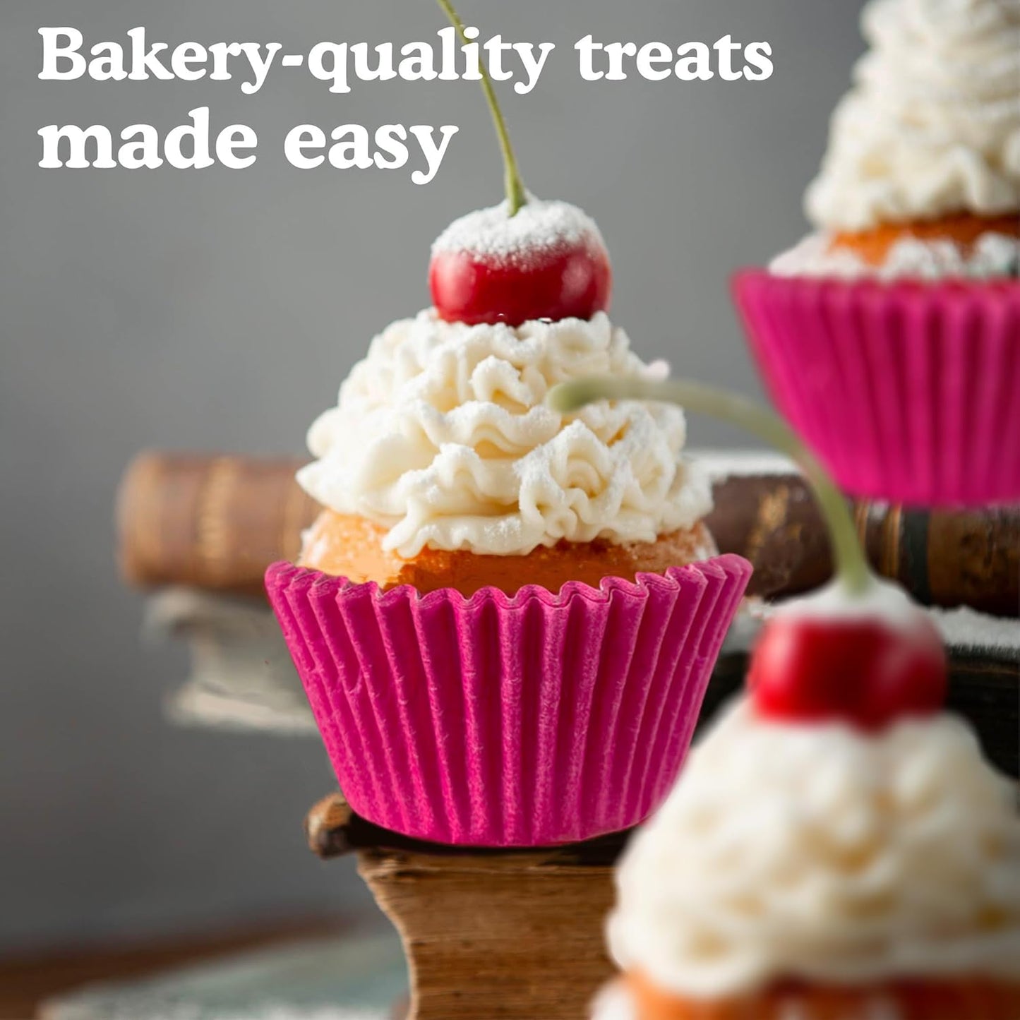 Regency Wraps Greaseproof Professional Grade Baking Cups, Pack of 40, Standard Liners, Hot Pink Solid, for Cupcakes, Muffins, Candy, Non Stick