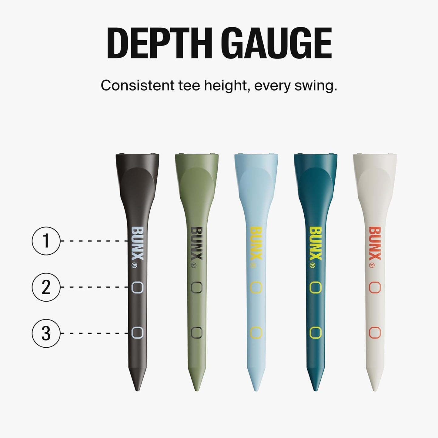 BUNX Golf Tees – Strong Plastic Tee 2.75" | Unbreakable 3X Stronger | Best Golf Accessories for Men or Women | 27-Pack | No Friction Head for Distance | V-Slot for Straight Shots