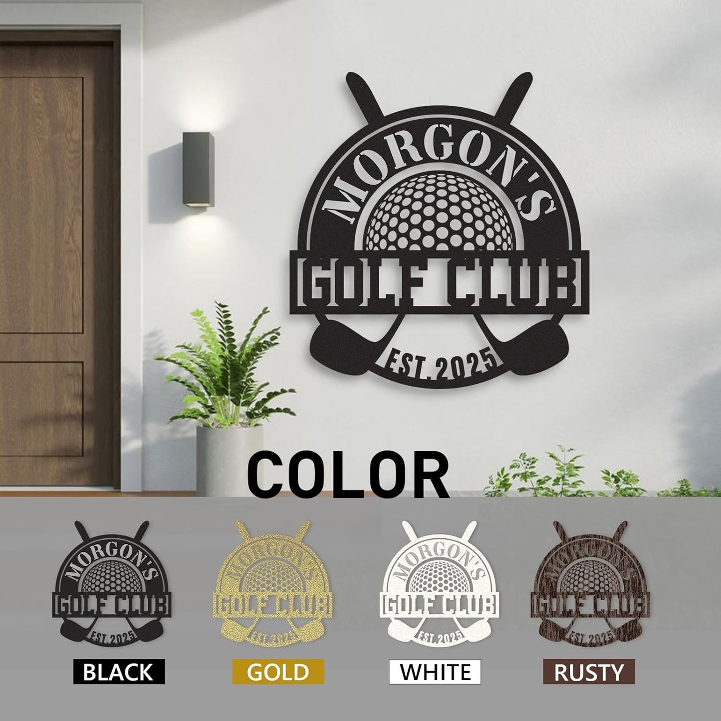 Personalized Golf Metal Wall Decor, Custom Name Sign, Porch Signs Outdoor, Home Deocr, Vintage Golf Wall Art for Man Cave Office Garage Bar Pub, Personalized Golf Gifts for Men Dad Color03