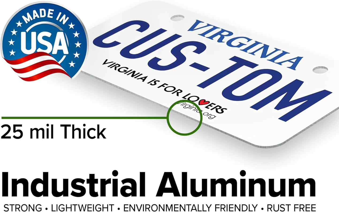 Mini License Plates, Personalized License Plates, Custom for Car, Bikes, ATV, Kids Car, Golf Cart, Jeep, 2x4 Inch, Rust-Free Fade Resistant Aluminum, USA Made by My Sign Center (Virginia)