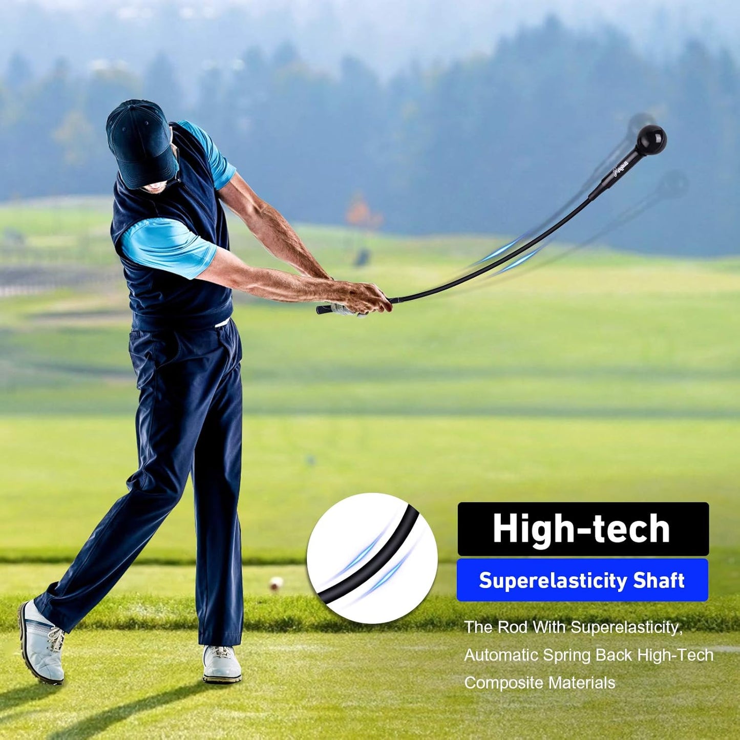 Golf Swing Trainer Aid and Correction for Strength Grip Tempo & Flexibility Training Suit for Indoor Practice Chipping Hitting Golf Accessories