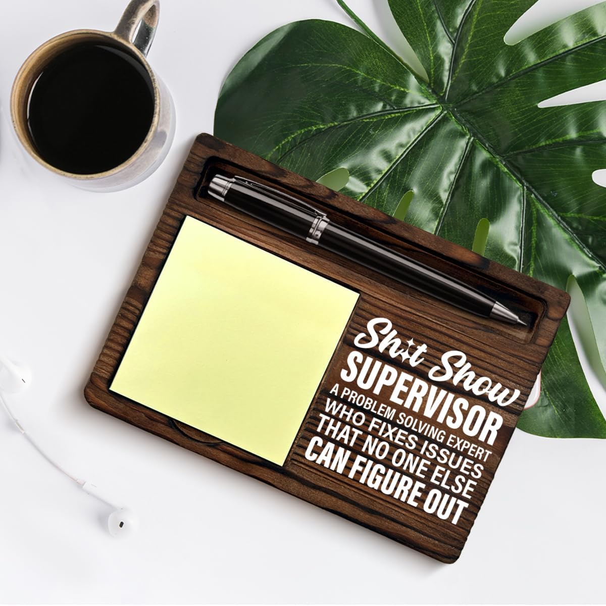 Funny Boss Gifts for Women Men, Best Thank You Gifts for Boss Leader Manager Supervisor Sticky Note Holder Office Decor