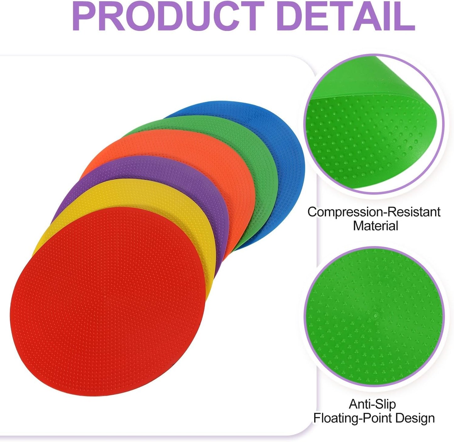 PATIKIL Spot Markers, Non-Slip Floor Dots Agility Markers Flat Field Cone Poly Dot