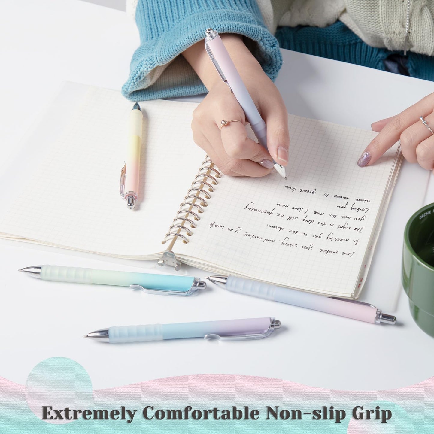 Gel Pens Fine Point 0.7mm Black Ink Gel Pen Retractable Cute Pens for Smooth Writing School Office Supplies, Pack of 12