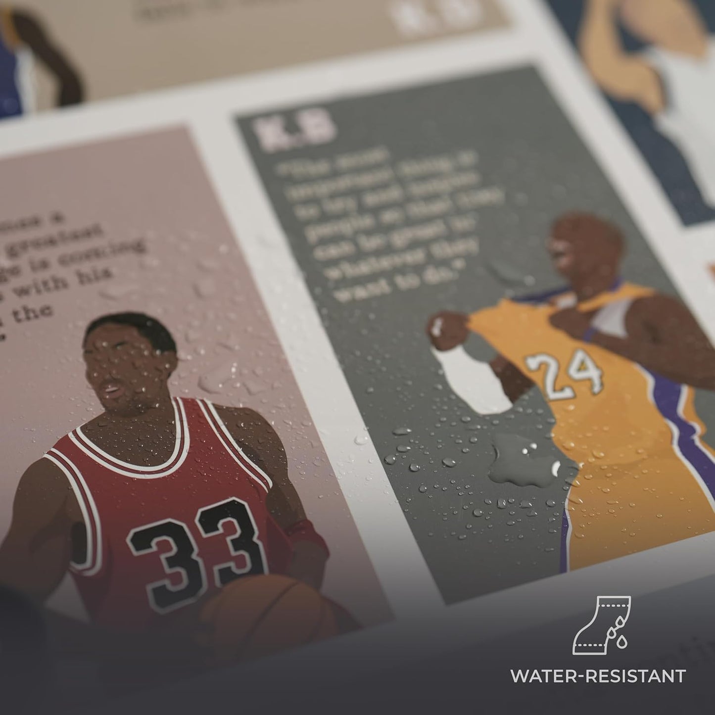 LOLUIS Motivational Basketball Superstar Hand-Drawn Artwork Sport Quote Wall Art Decorations (Unframed 16"x20", Basketball Inspirational)