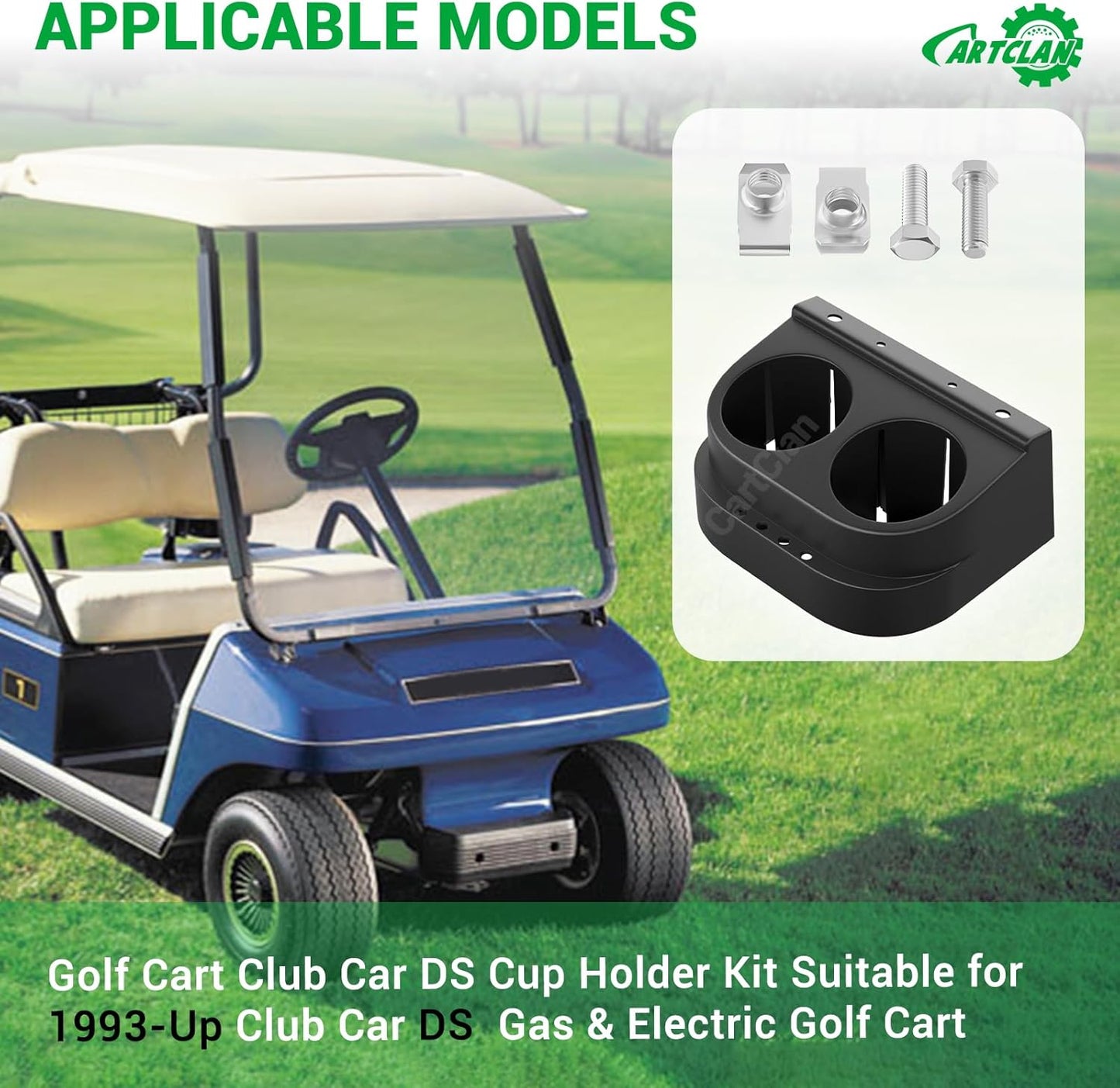 Club Car DS Cup Holder Kit Dual for 1993-Up Golf Cart OEM# 1016811 101708301