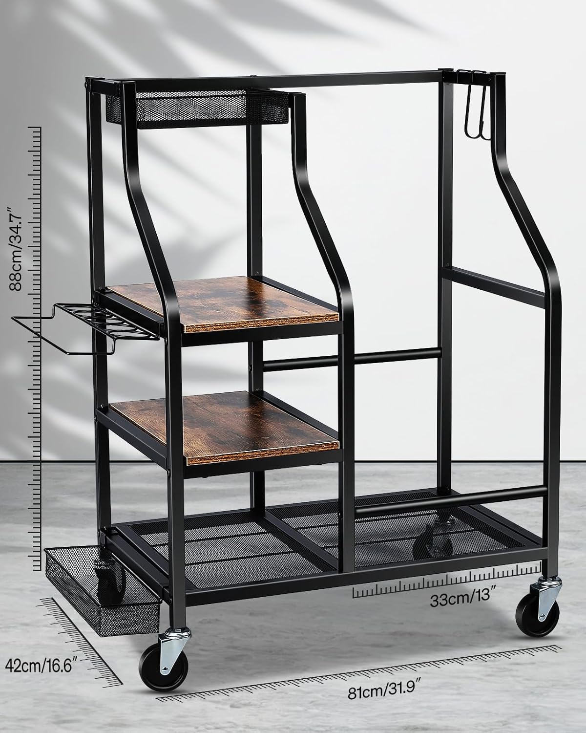 Golf Bags Storage Garage Organizer- Golf Bag Stand for Golf Bags, Clubs, Balls, Golf Equipment Accessories, Golf Bag Storage Rack with Wheels for Garage, Club, Basement