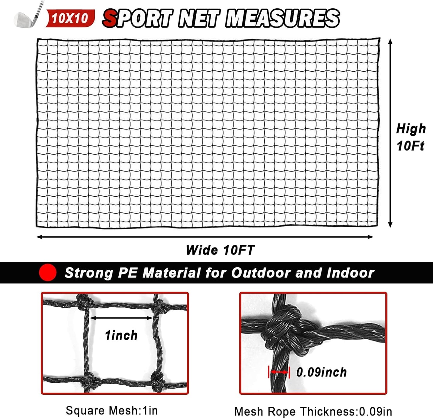 Golf Net,Golf Practice Net,Sports Netting,Sports Practice Barrier Net,Heavy Duty Ball Netting