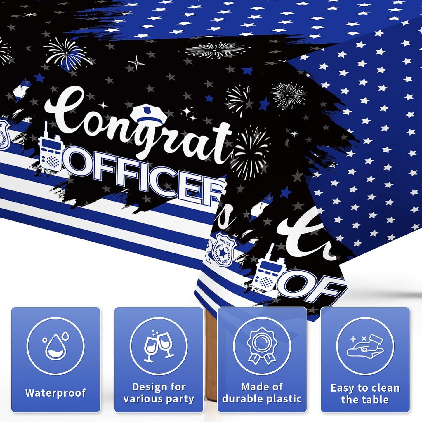 Grencian Police Blue Tablecloth