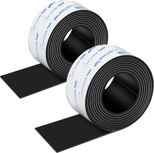 Adhesive Rubber Strips, 2 Rolls Rubber Tape, Non Slip Adhesive Strips Rubber Feet for Any Furniture and Appliances 1x40 inch