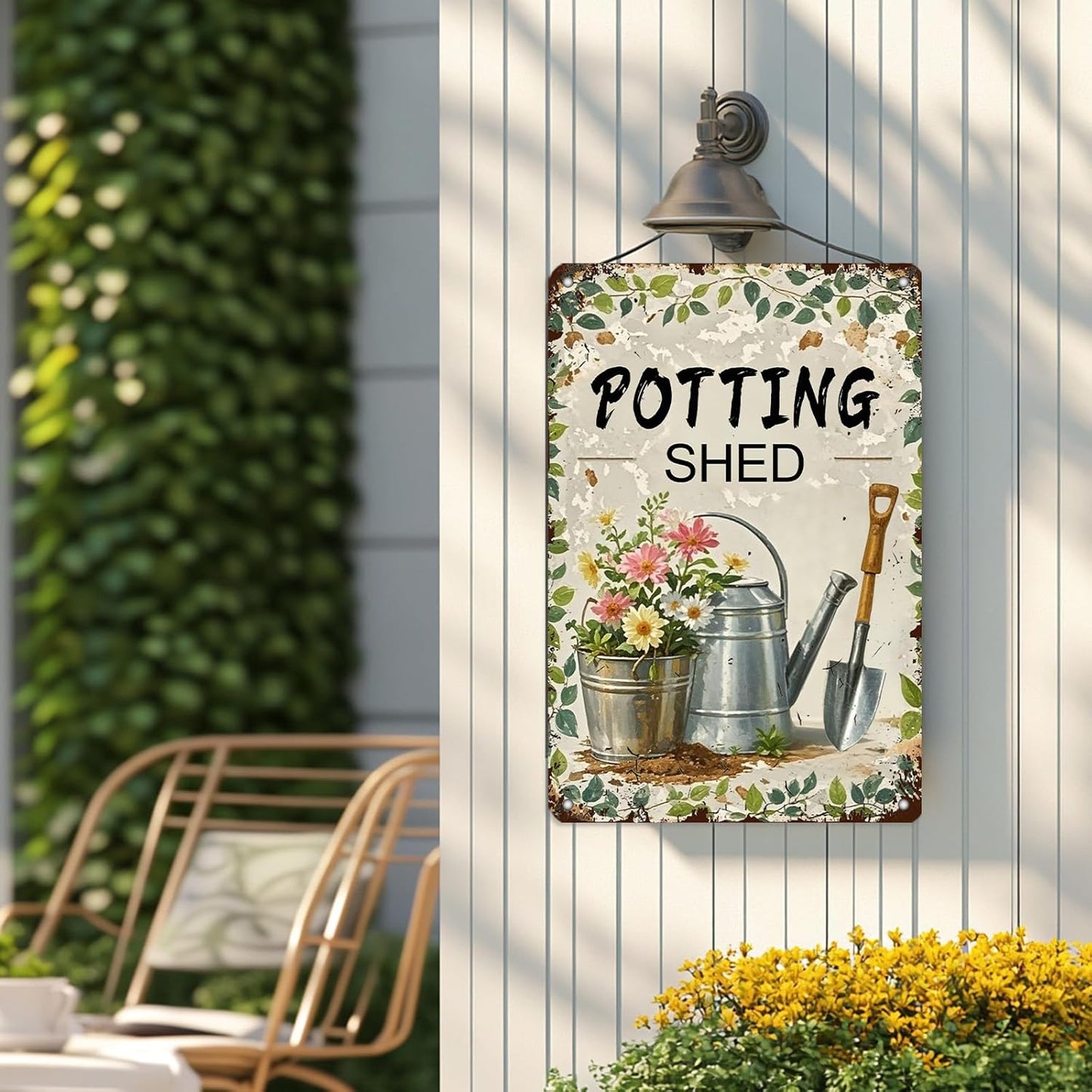 Potting shed Garden Tools tin Sign Garden Decorative Metal Wall Decor for Home Farm 12x16 Inch