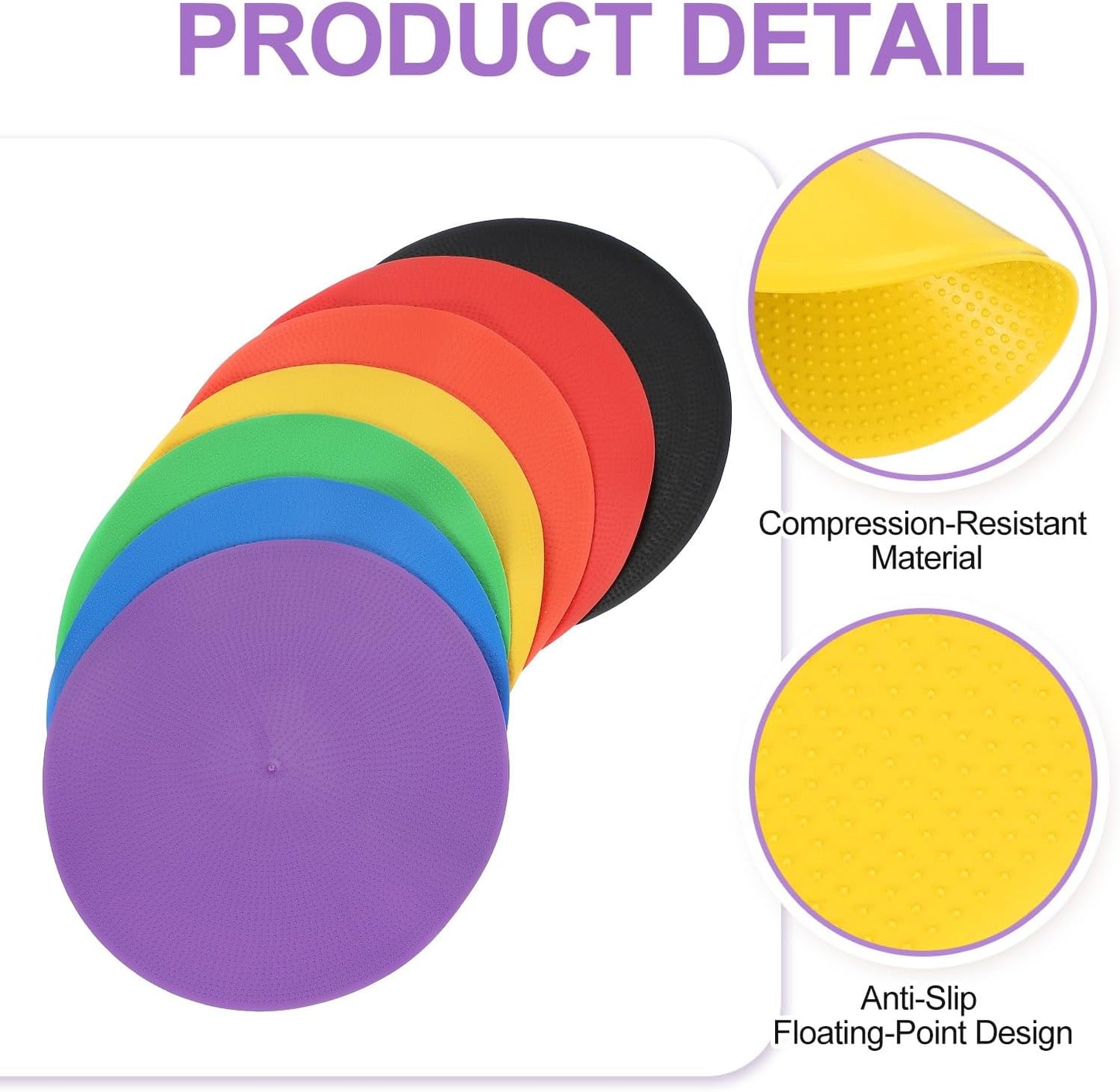 PATIKIL Spot Markers, Non-Slip Floor Dots Agility Markers Flat Field Cones Poly Dots for Gym PE Speed Training Dance Soccer Basketball Sports