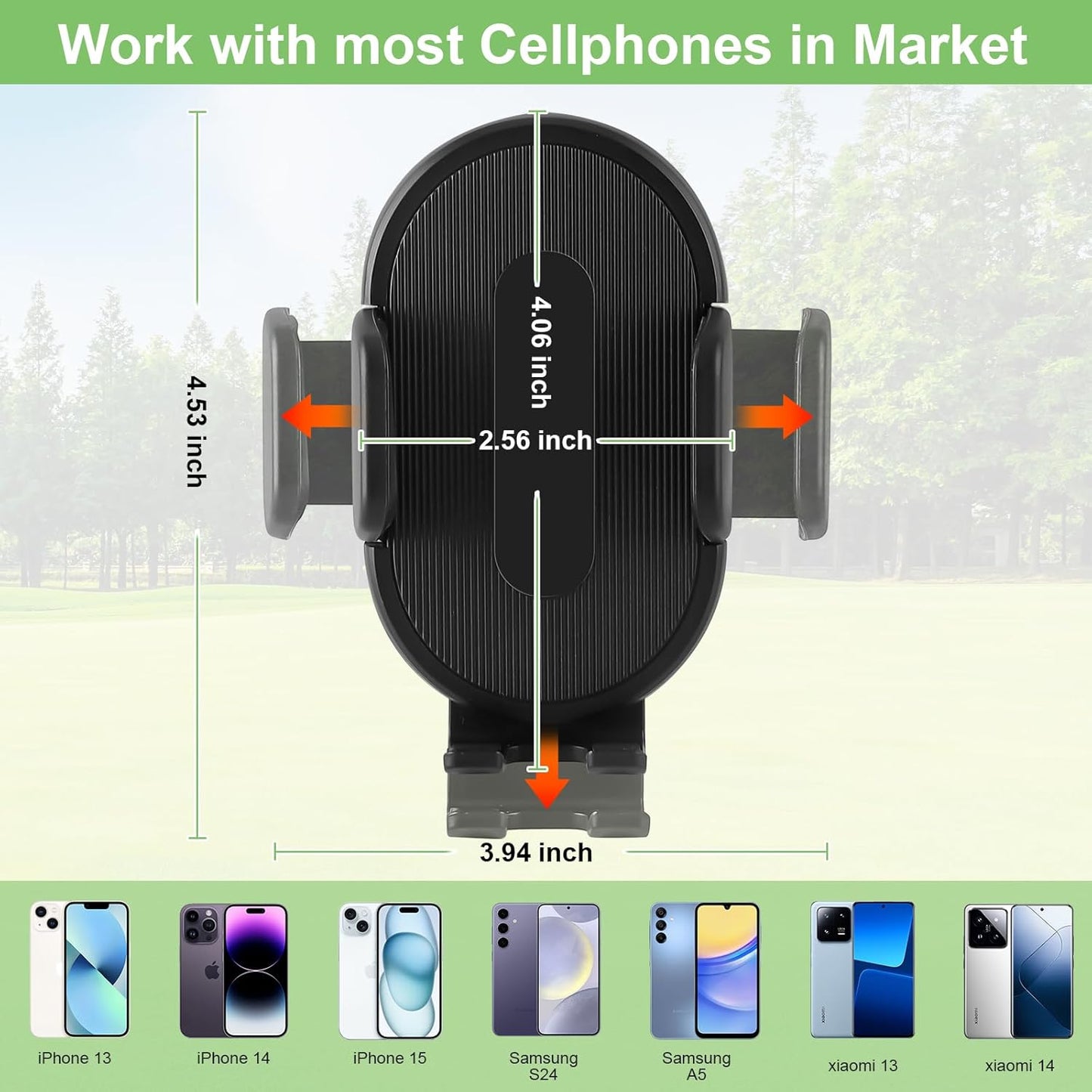 Magnetic Golf Cart Phone Holder for EZGO Club Car Yamaha, Golf Cart Phone Mount with Strong Magnets for iPhone Samsung Galaxy Google Pixel & all Cellphones, Easy Pick & Place Golfing Accessories