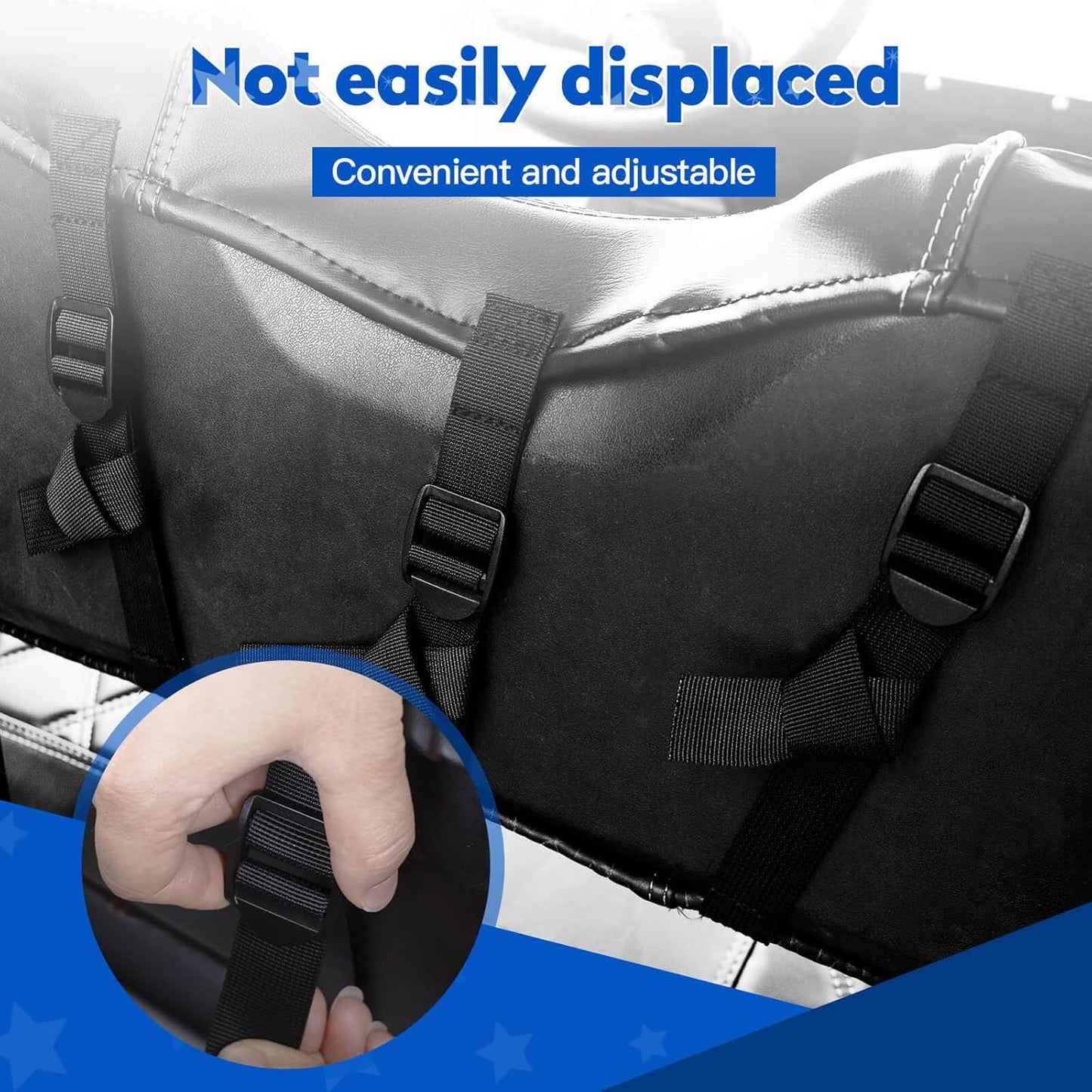 NOKINS Golf Cart Vinyl Diamond Seat Covers kit, Fit Club Car Precedent/Tempo/Onward Premium Front Seat Cushion, Soft/Scratch-Resistant/No Stapler Needed