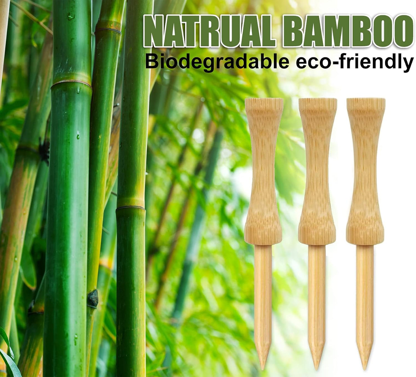 Step Down Golf Tees 2-1/8"or 2-3/4"or 3-1/4" 100 Pack Enduring Wooden Bamboo Golf Castle Tees