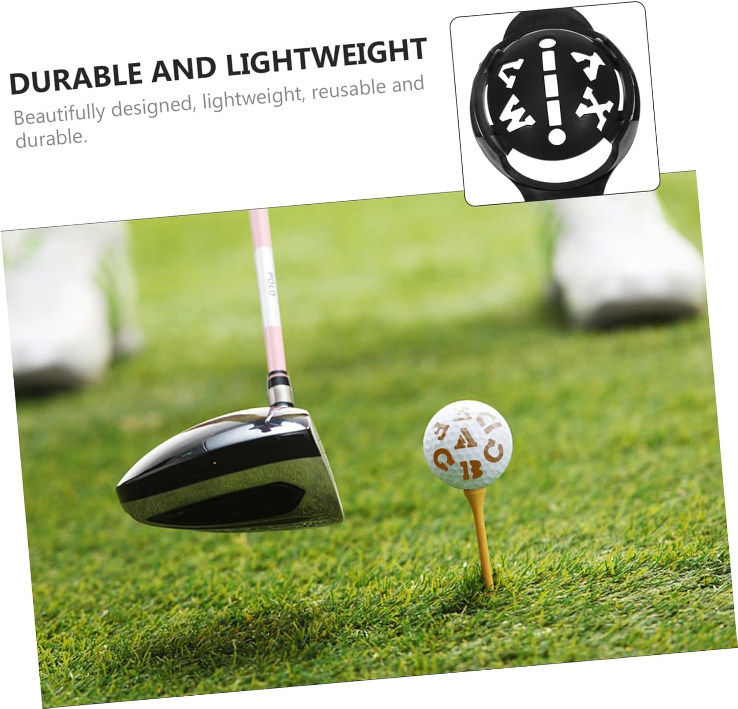 Hemoton Golf Ball Alignment Marker Tool Set Black Pattern Stencils Durable Golfing Accessories for Accurate Swing and Putting Alignment Easy to Carry and Use