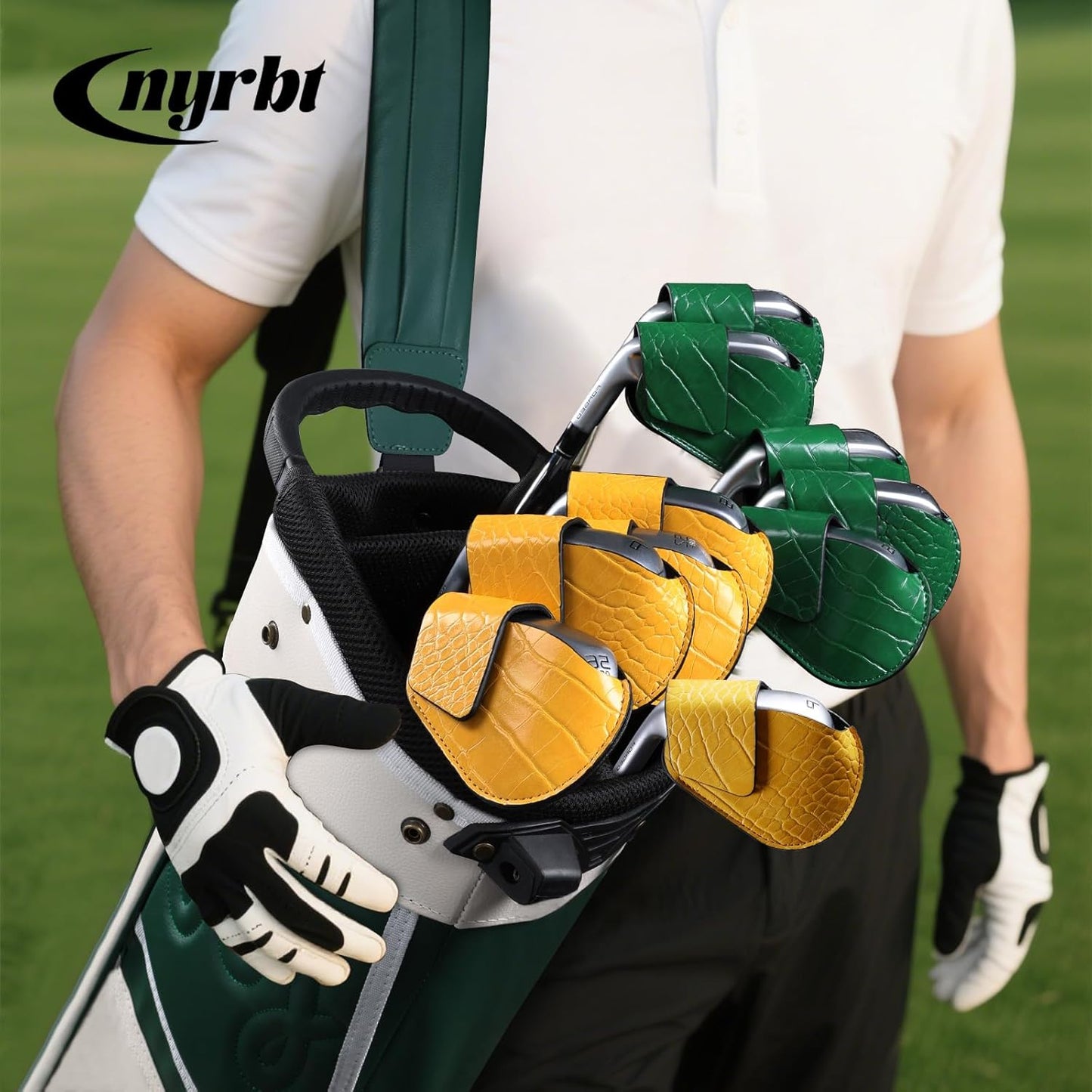 Golf Club Head Covers Set for Irons – Durable Magnetic PU Leather Protection, Universal Fit for Callaway, Ping, Taylormade, Cobra, Titleist & Most Major Brands, 5-Pack