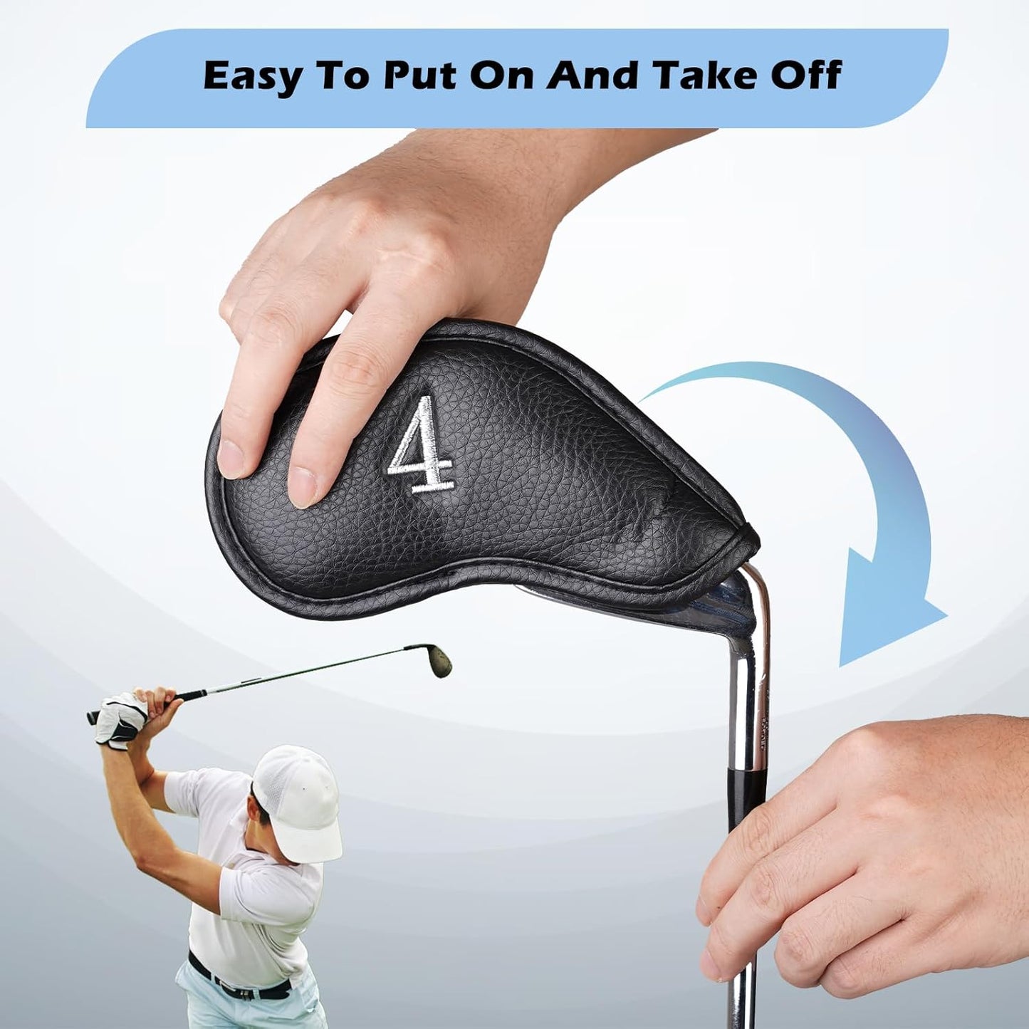 Craftsman Golf Magnetic Iron Headcovers Protective Cover with Large No. Available for Customize Name