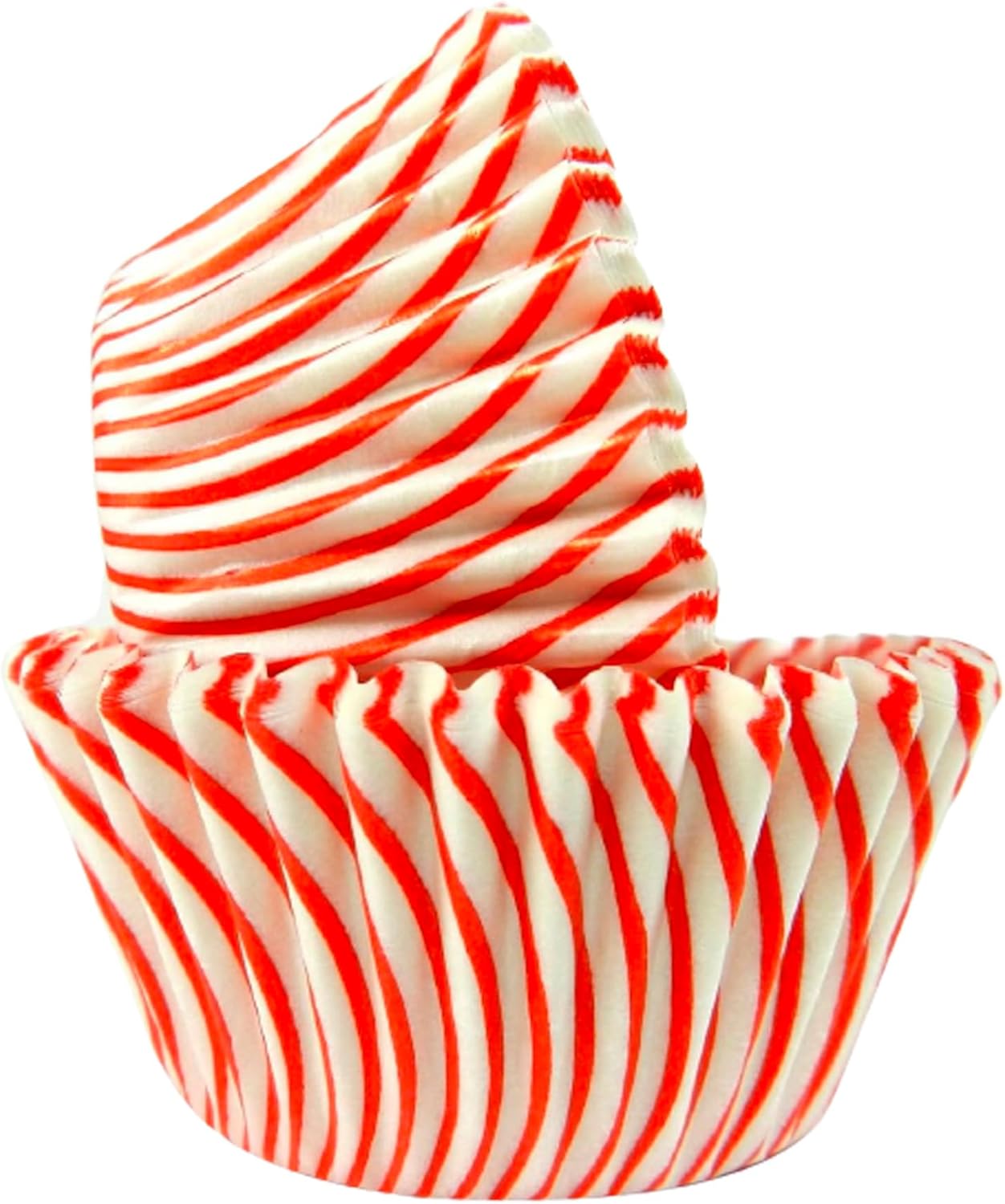 Regency Wraps Greaseproof Professional Grade Baking Cups, Pack of 40, Standard Liners, Red Pisa Stripe, for Cupcakes, Muffins, Candy, Non Stick