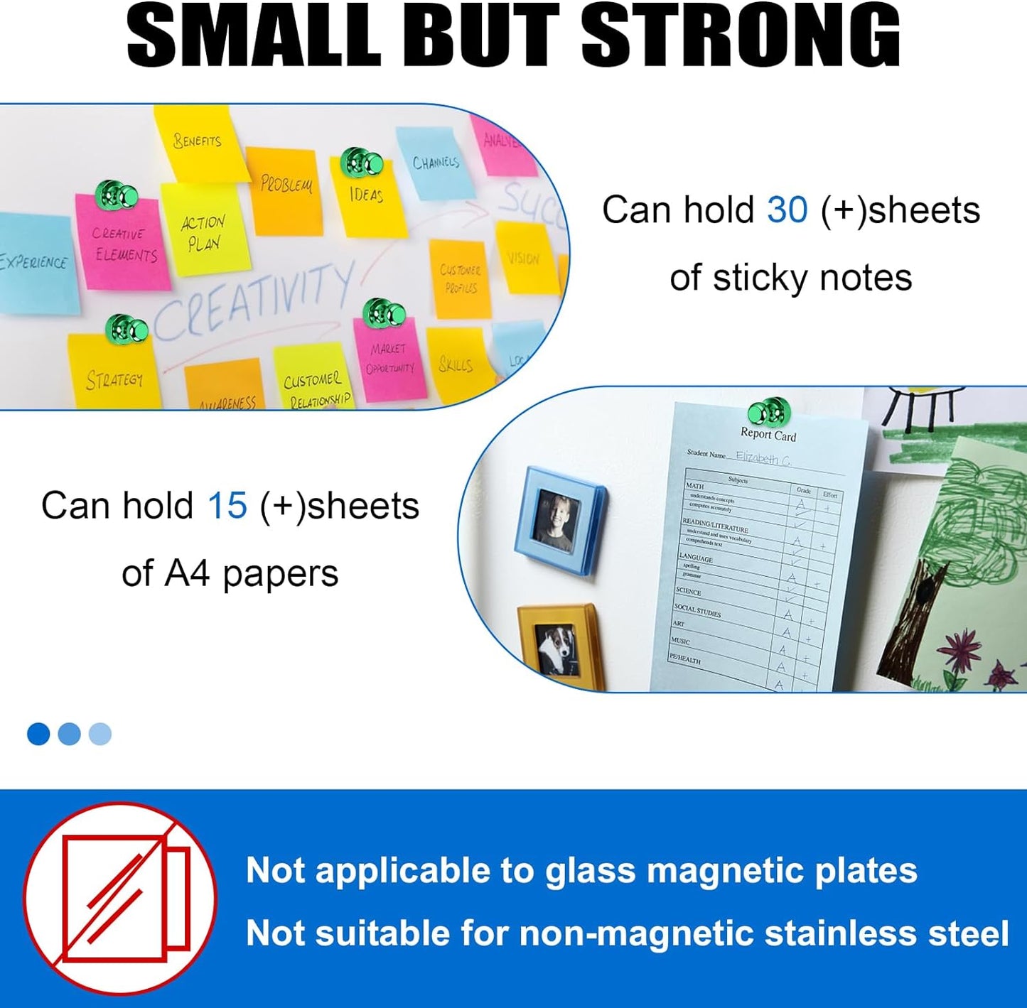 LOVIMAG Fridge Magnets 20Pcs Refrigerator Whiteboard Small Strong Magnet Classroom Kitchen Accessories Decorative Locker Set Decor Must Haves Office Calendar Refrigerador Magnetic Cute Crafts Green