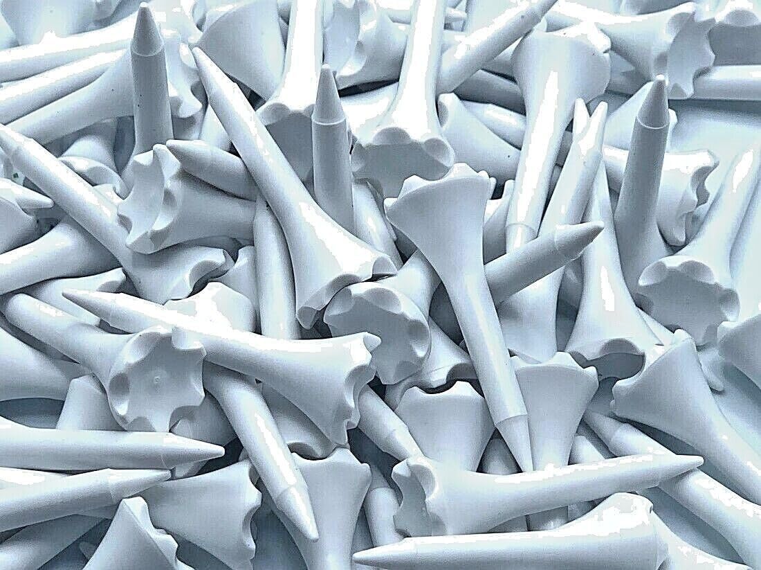 TRUESTRIKE Premium USA Golf Tees – 3¼" or 2¾" Durable Plastic Performance Tees (100 Pack) – Made in USA – Bulk Value Pack