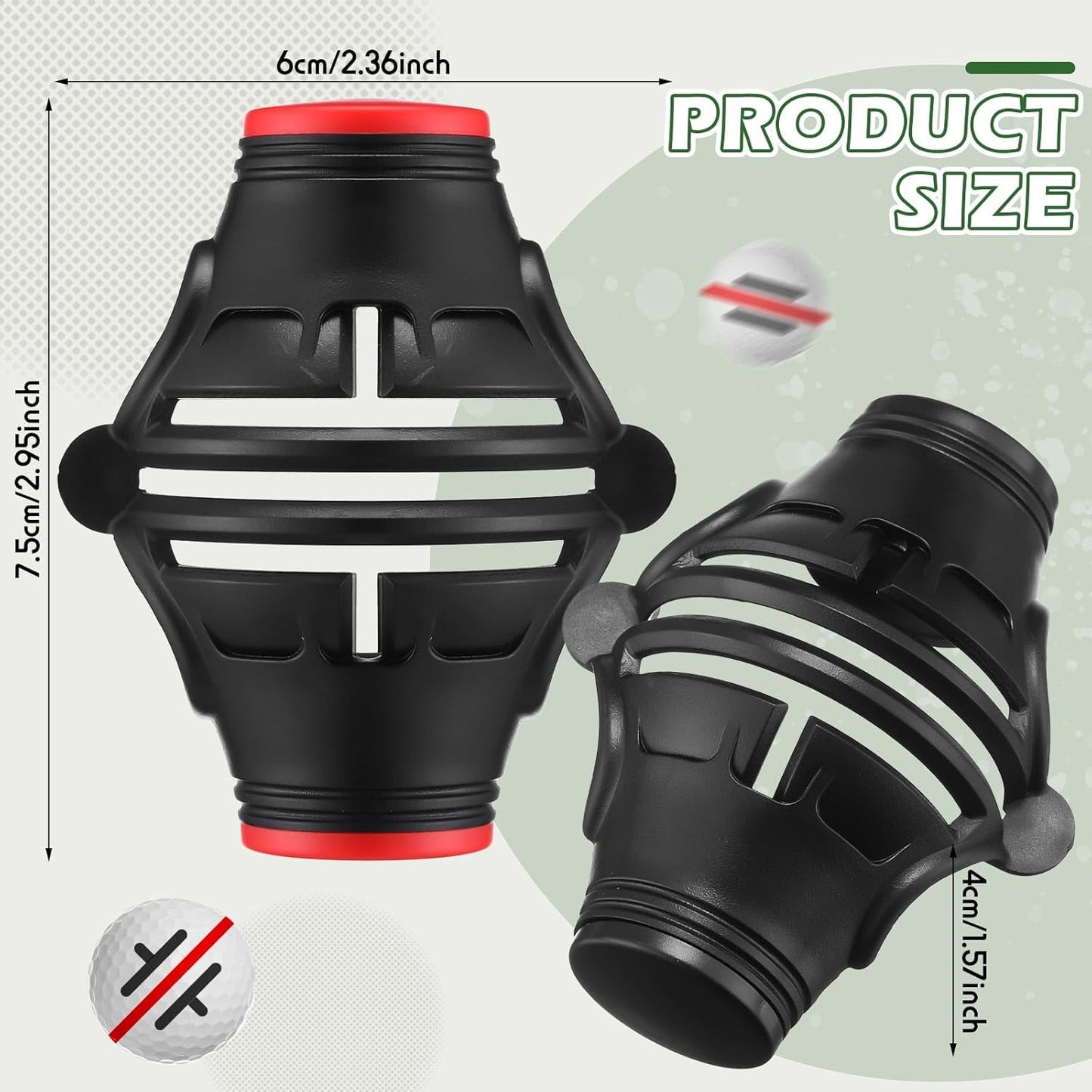 6 Pack Golf Ball Marker Line Tool 360 Degree Triple Line Ball Marker Stencil Tool Golf Accessories for Men with 2 Marking Stencils and 4 Vibrant Colors Pen