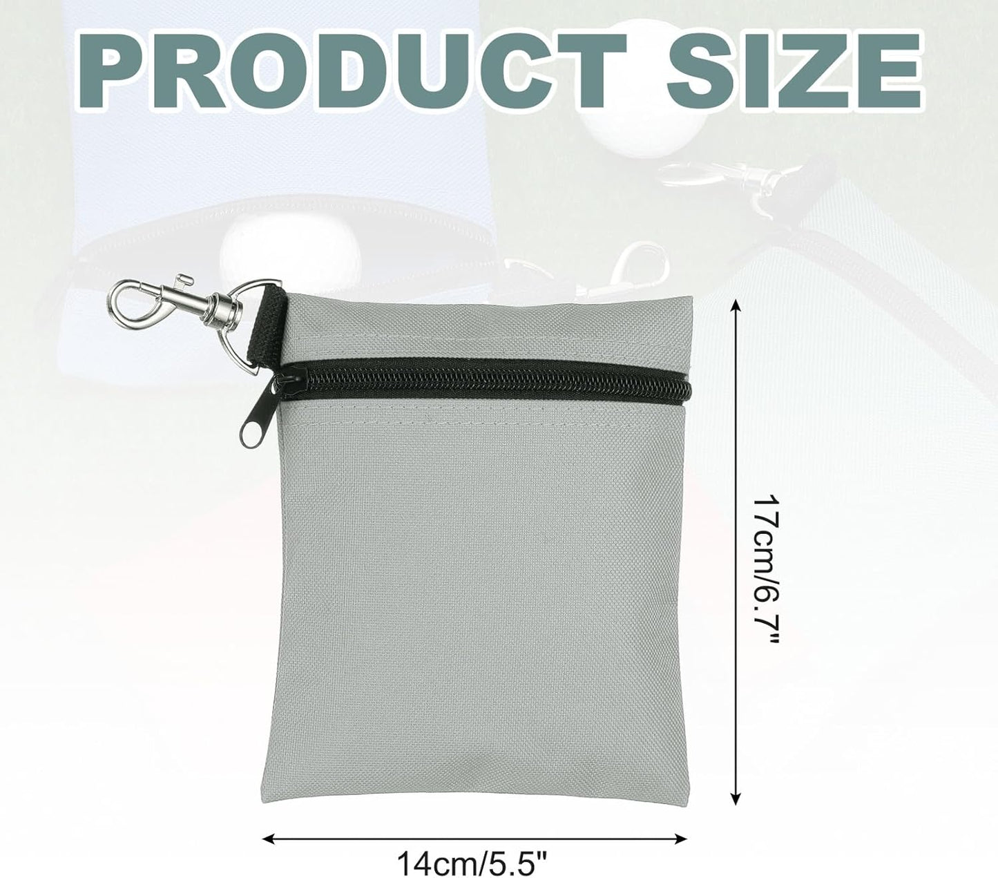 uxcell Golf Tee Pouch, Professional Zipper Golf Tee Bag Accessories Pocket Gear Clip Bag with Metal Lobster Claw Clip Organizer Storage Bags for Men and Women