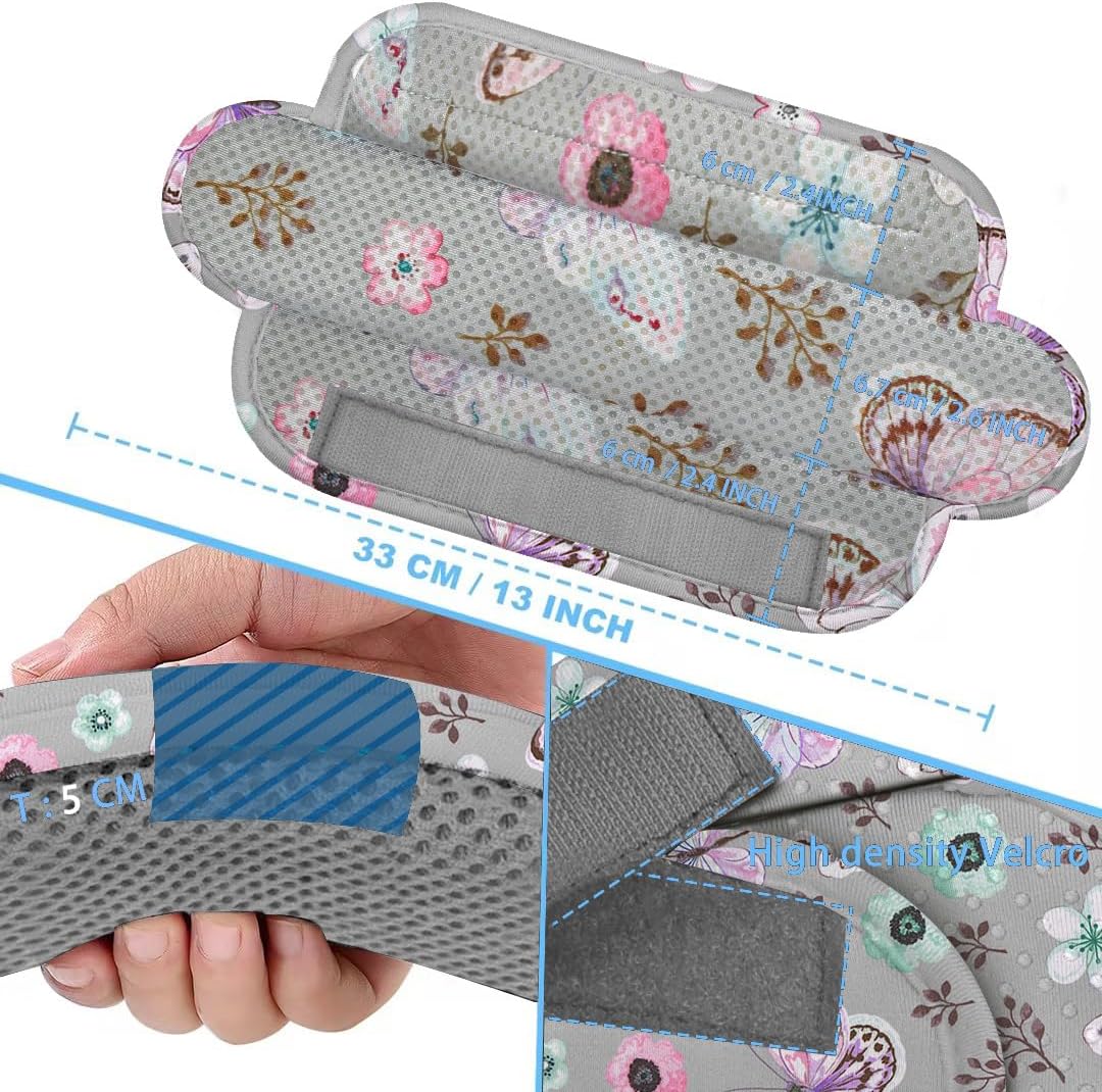 ZINZ 2-Pack Universal Shoulder Pad with Ultra Thick Cushion for Bag Luggage Bag Crossbody, Plus Long & Anti-Slip & Breathable,Butterfly