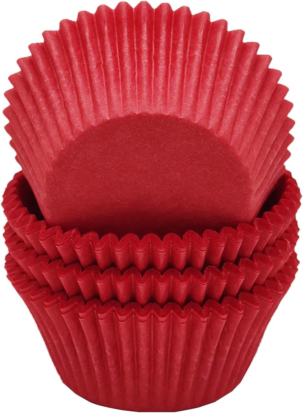 Premium Red Greaseproof Cupcake Liners Muffin Paper Baking Cups Standard Size, 100-Count