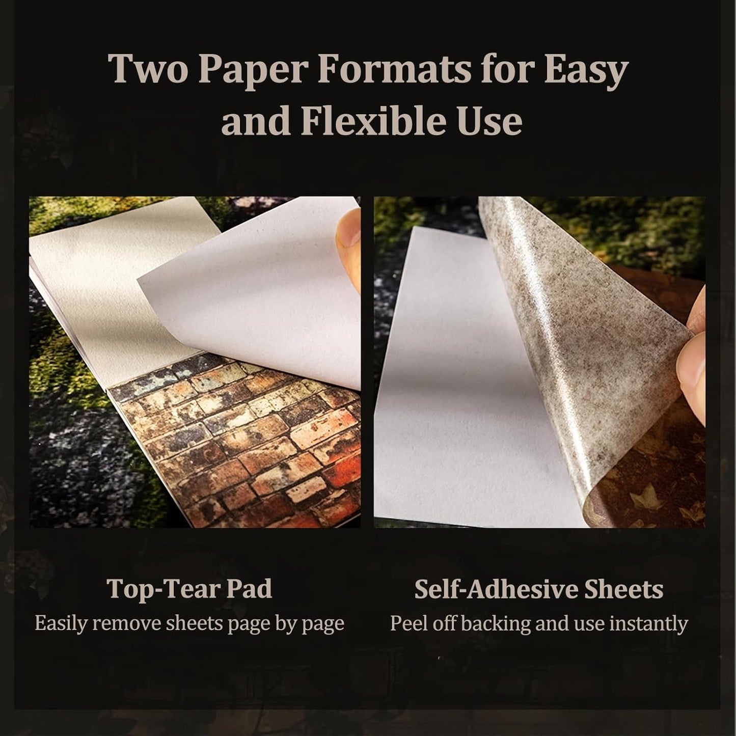 PET & Washi Sticker and Paper Kit – 180 PCS Vintage Brick Wall & Vine Ephemera for Scrapbook, Junk Journal, Collage and DIY Crafts