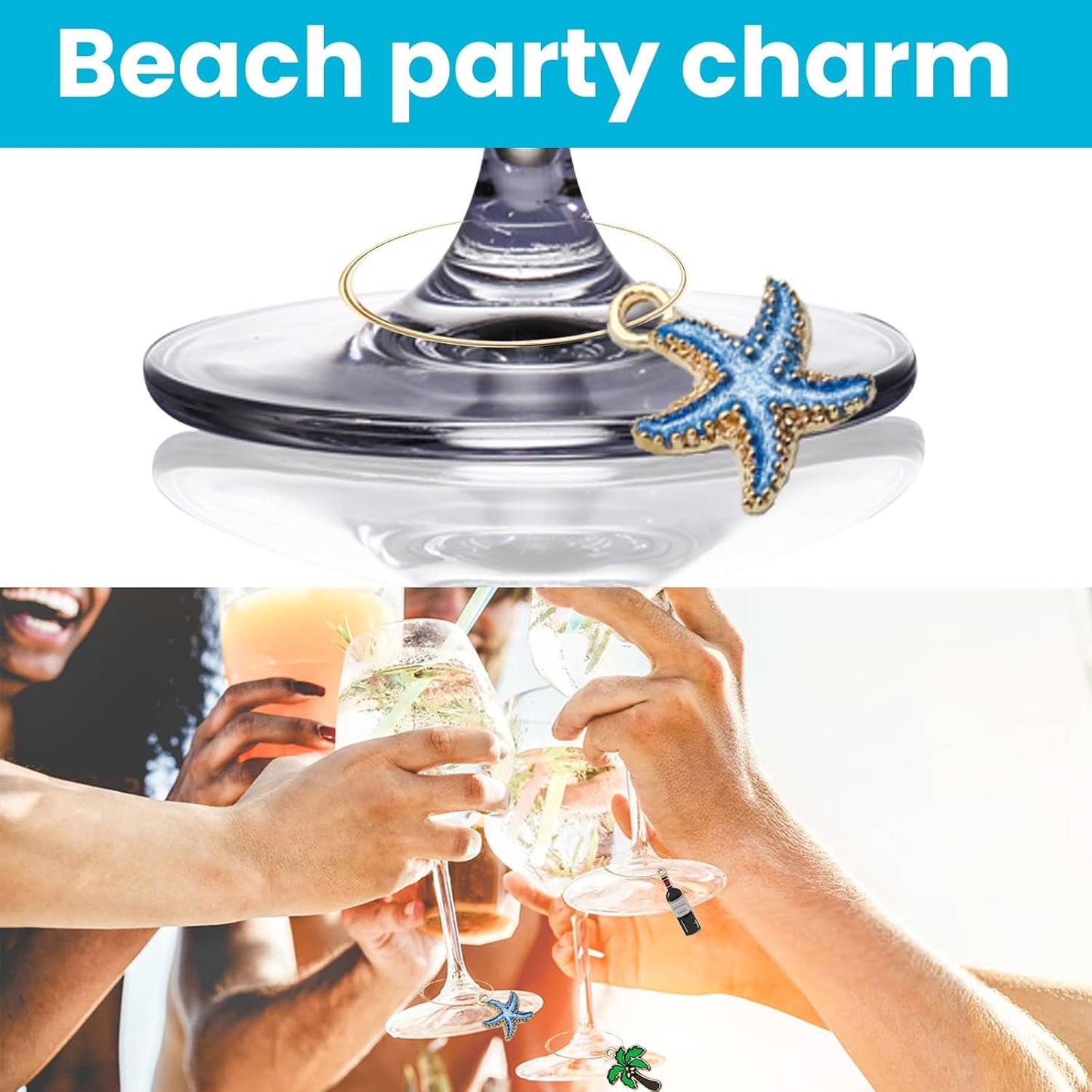 Wine Glass Charms Drink Identifiers Wine Charms For Stem Glasses Markers Glass Tags Travel Beach Themed Party Supplies