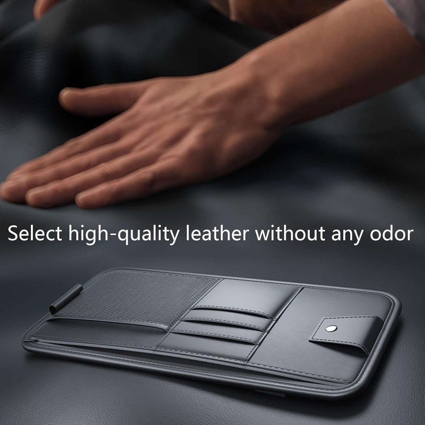 Large Sun Visor Organizer Holder - Car/Truck, Document Holder for Car Registration, License, Insurance Info, Pen, Key