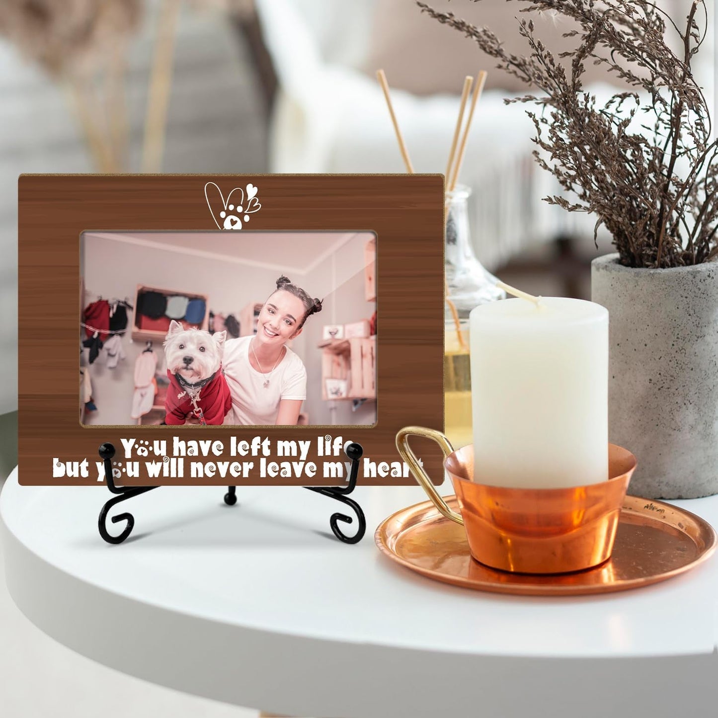 Memorial Picture Frame, Wooden Photo Frame with Stand, Sympathy Gifts for Loss of Loved One for Mom Dad Grandma Grandpa, Home Office Desk Decor Photo Frame Tabletop Display -xk30