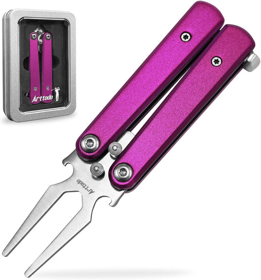 Golf Divot Repair Tool, Stainless Steel Foldable Divot Tool & Golf Divot Tool with Bottle Opener, Golf Accessories for Men and Women