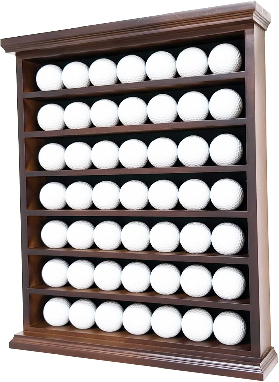 Luxurious Display Cabinet for Golf Balls - Perfect Showcase for Vice, Taylormade, Titleist Golf Balls - Elegant Mahogany Construction, Holds 49 Golf Balls, Ideal Collectible for Golf Enthusiasts