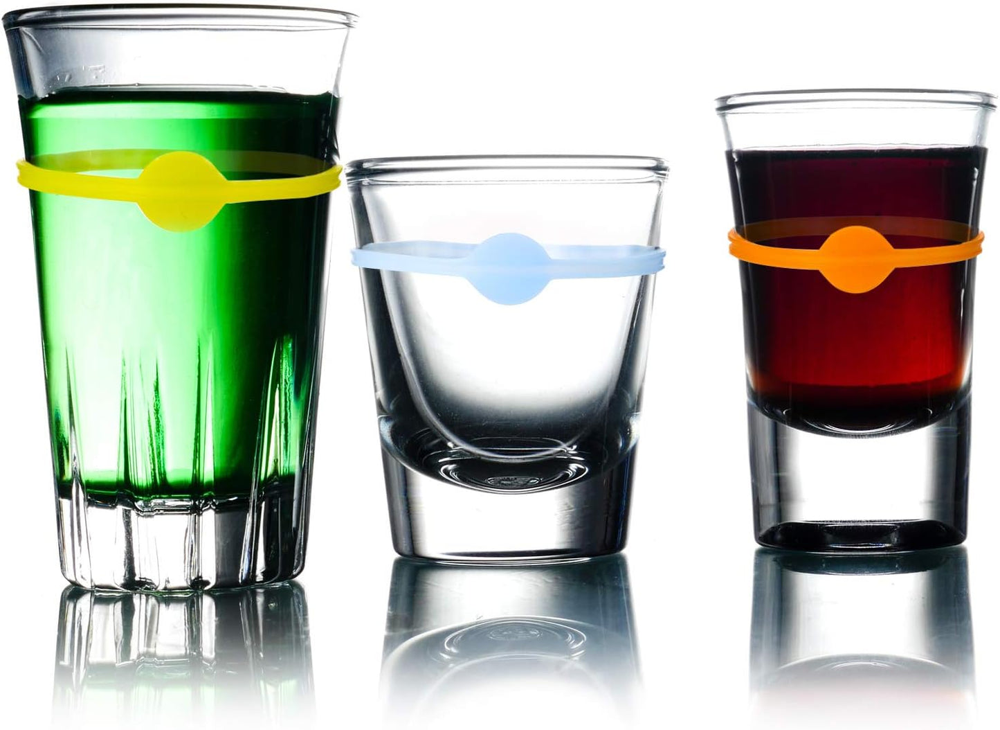 Outus 24 Pieces Drink Markers Glass Cup Wine Glass Bottle Strip Tag Marker Bands Silicone Drink Charms Mugs Tags for Cups Identifiers Cocktail Party Solution for Guest