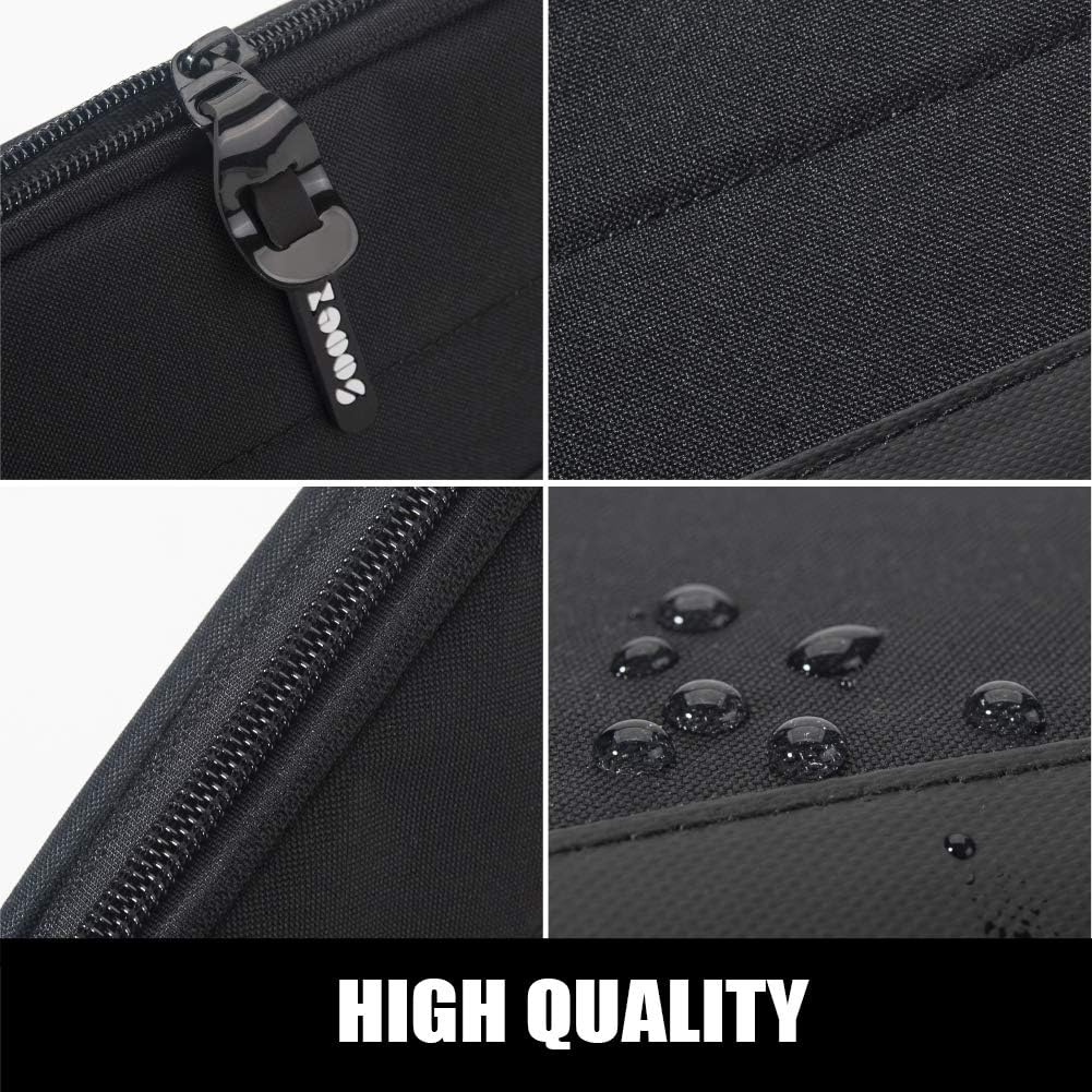 Sooez Wide-Opening Pencil Pen Case, Lightweight & Spacious Pencil Pouch Zipper Stationery Bag, Aesthetic Supply with Triangular Design for Adults, Black