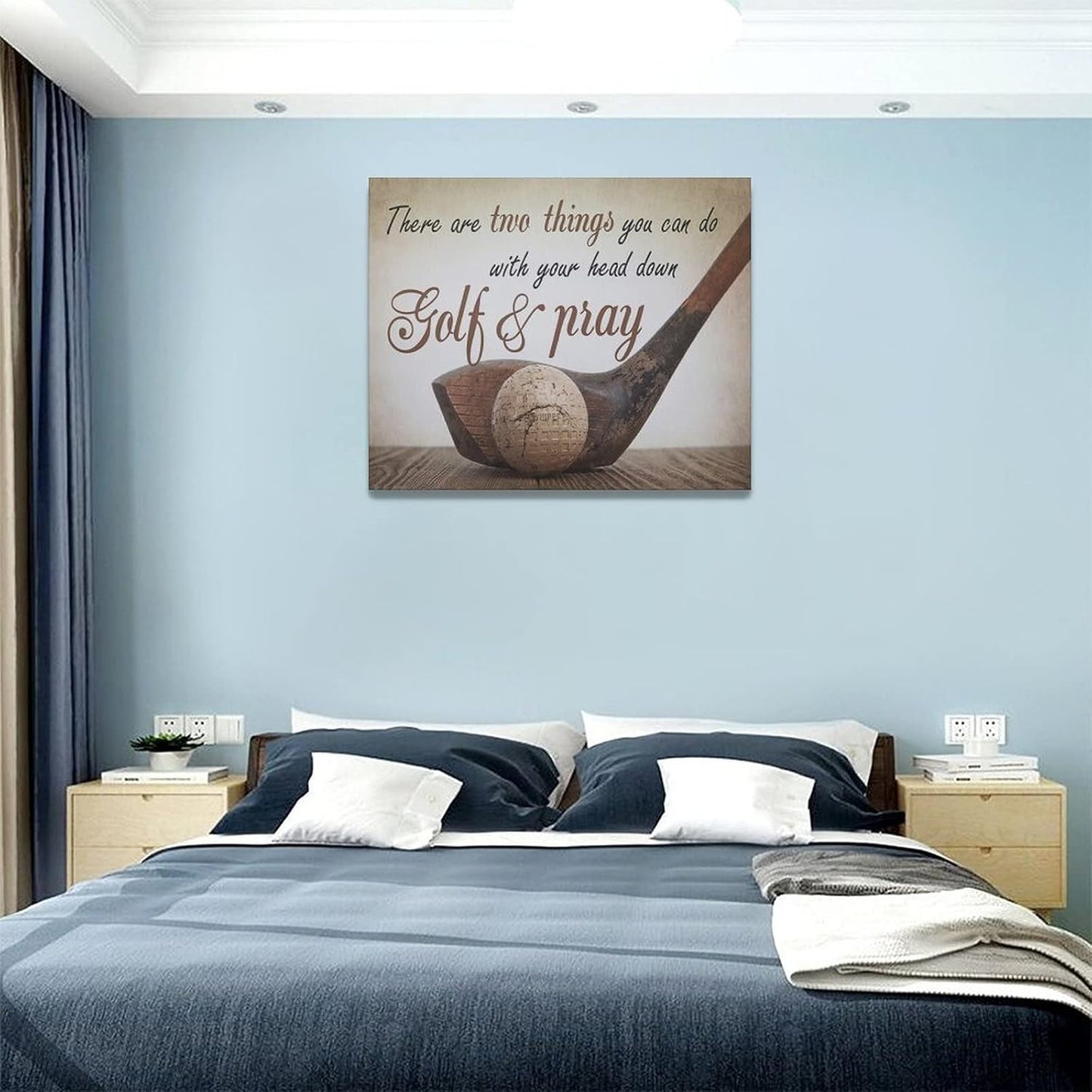 Golf Wall Art Sports Golf Pictures Wall Decor Motivational Quotes Canvas Painting Artwork Modern Home Decorations Framed for Bedroom Office Living Room 16"x20"