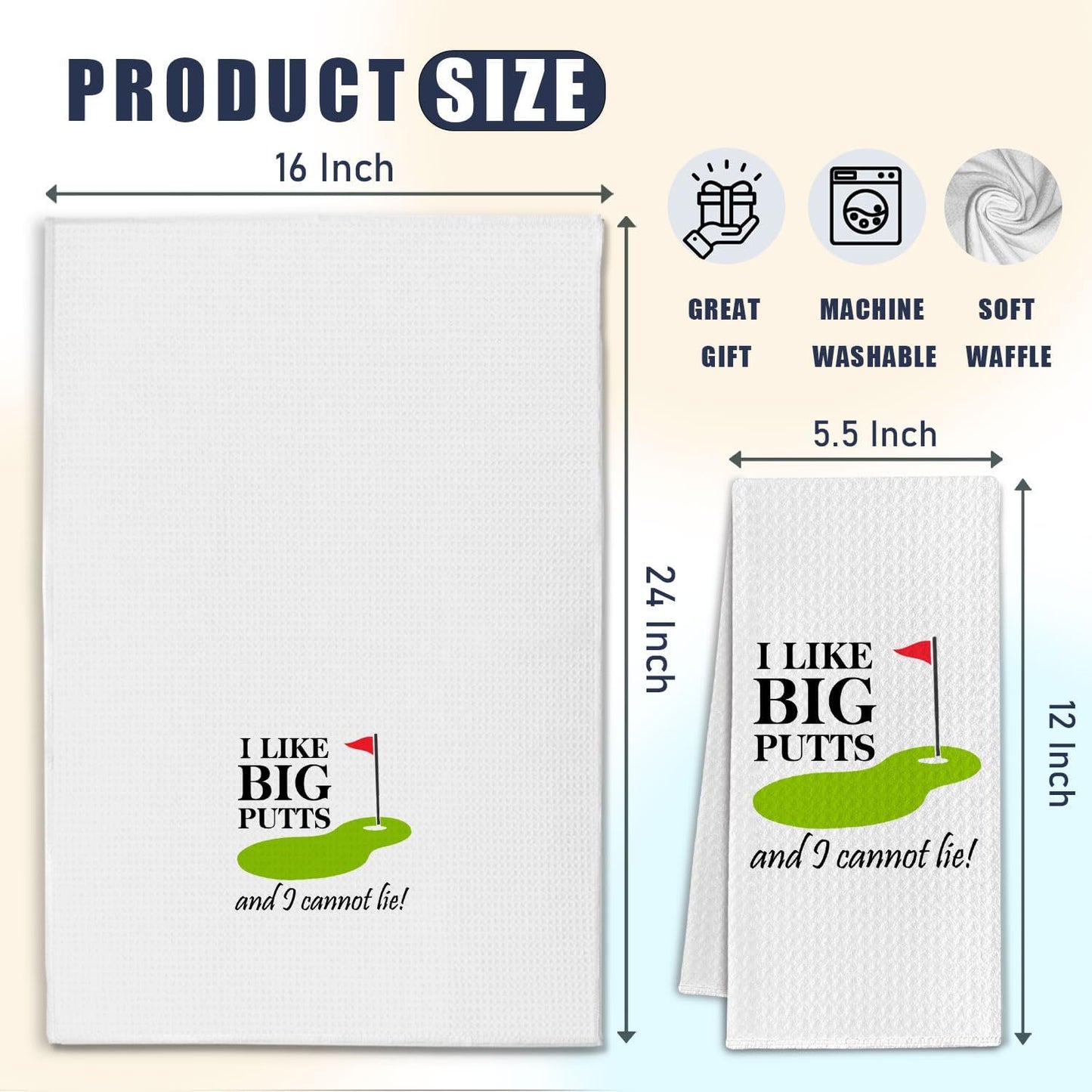 Golfing Gifts Kitchen Towels, Funny Golf Lovers Gifts Dish Tea Towels for Kitchen Decor, Gift for Women Men Golfers Decorative Hand Towel for Bathroom, 16x24 Inches