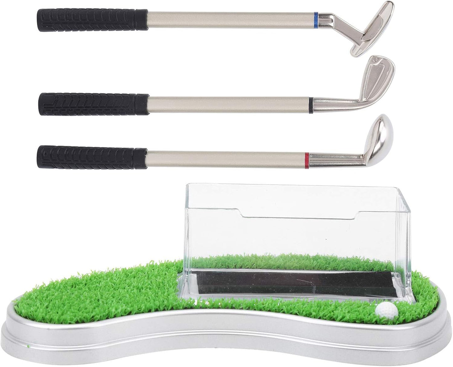 Alomejor Office Desk Golf Bag Pencil Holder with Golf Pens Business Card Box Base for Golf Souvenirs Gifts