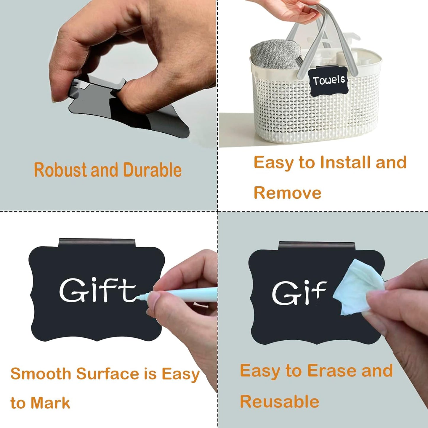 Clip-On Chalkboard Labels - Organize with Ease! Perfect for Baskets, Bins, and Containers - Clips Bin Labels & Chalk Tags