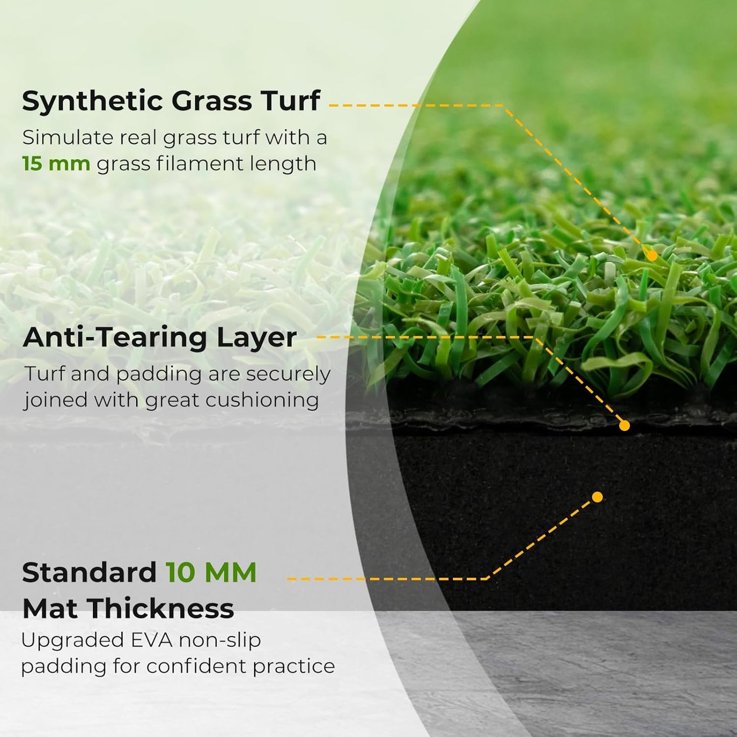 Tangkula Golf Hitting Mat, Artificial Turf Mat for Indoor/Outdoor Golf Practice Includes 2 Rubber Tees & 2 Alignment Sticks, Golf Training Mat for Home Backyard Garage