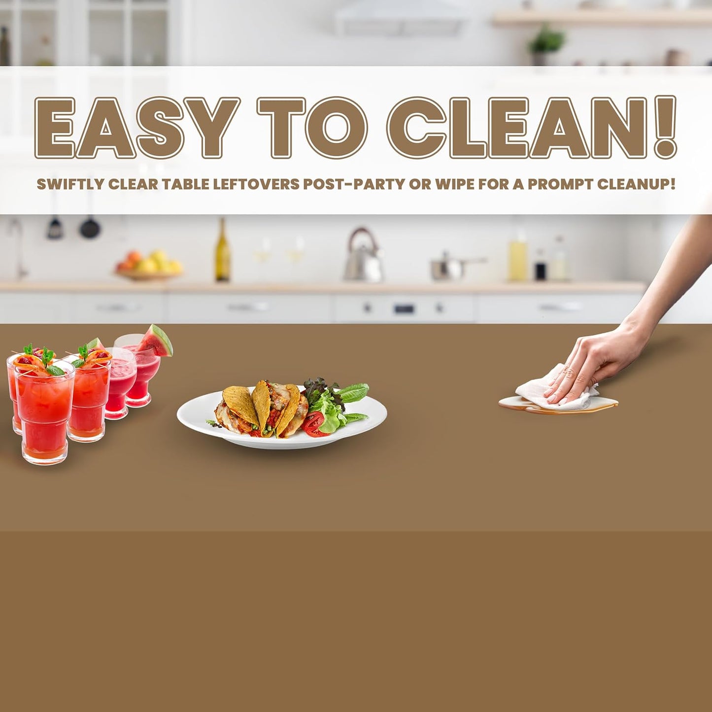 Grandipity 12 Pack Premium Disposable Plastic Tablecloth 54 Inch. x 108 Inch. Decorative Rectangle Table Cover - Gold