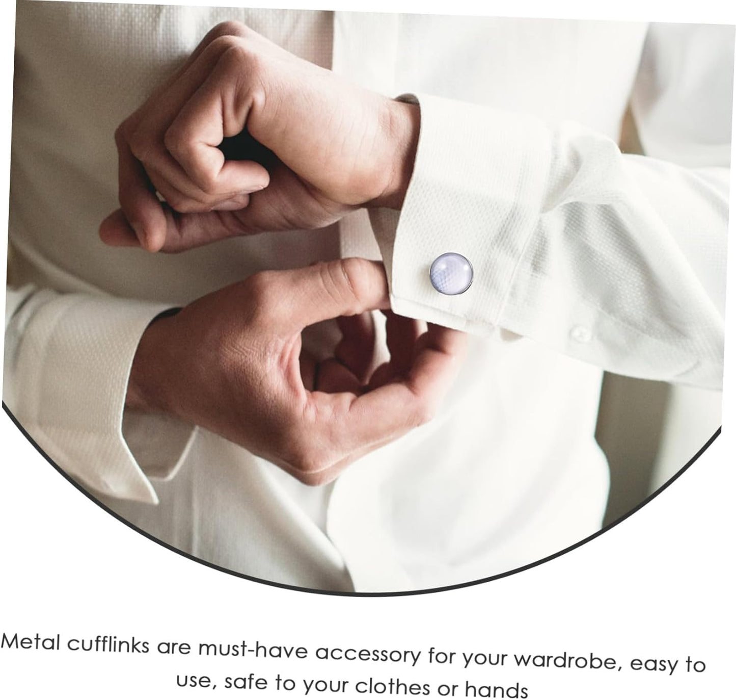 Men's Golf Cufflinks Silver Crystal Glass Gemstone Shirt Studs Metal Jewelry Accessory for Business Wedding Tuxedo Shirts