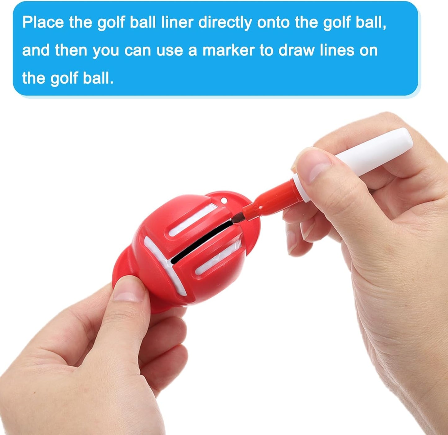 PATIKIL Golf Ball Line Marker Tool, Golf Ball Alignment Marking Tools Golf Ball Liner with Line Marker Stencil