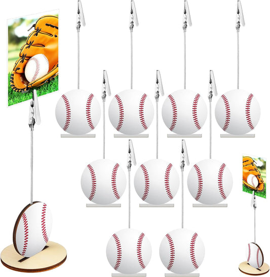 20 Pcs Base Memo Clip Holder Table Number Card Place Holders Stand Note Paper Clip Centerpieces for Table Party Favors Photo Stand Events Decoration(Baseball)