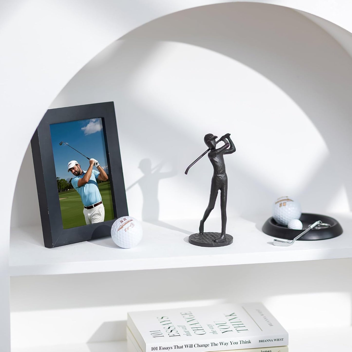 Sziqiqi Unique Golf Gifts for Men: Golf Gift for Dad Golfer Grandpa Boss Golf-Lover Son Friend Best Golf-Themed Gift for Christmas Valentines Birthday Fathers Day - Cool Golfer Statue for Him